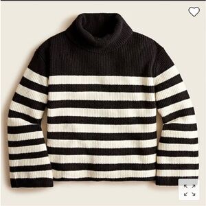 J.Crew cashmere wool blend sweater in black and white stripe Size M